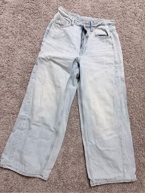 Zara Women's Wide-Leg Flare Jeans tailor - Light Blue Denim